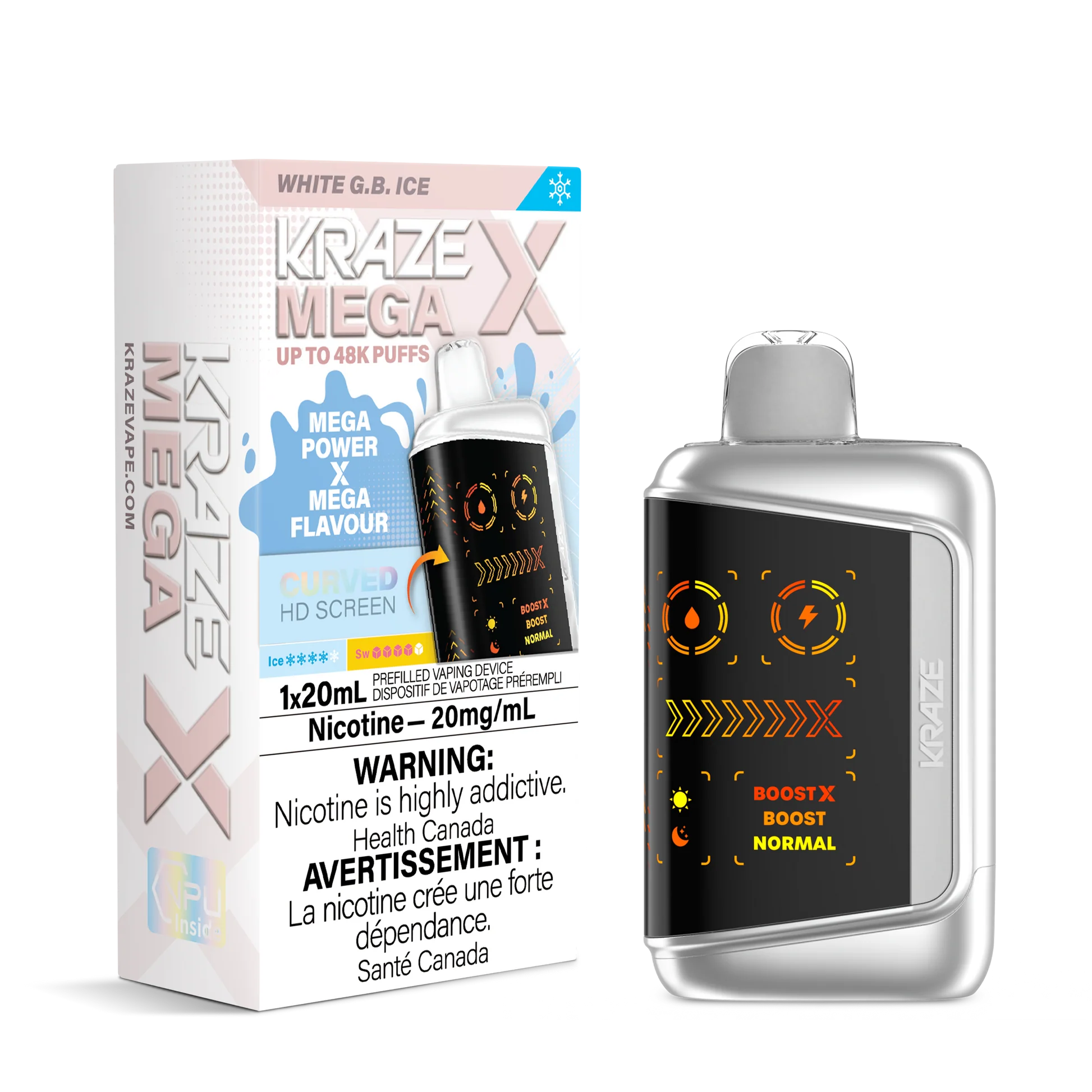 Kraze Mega X - White GB Ice