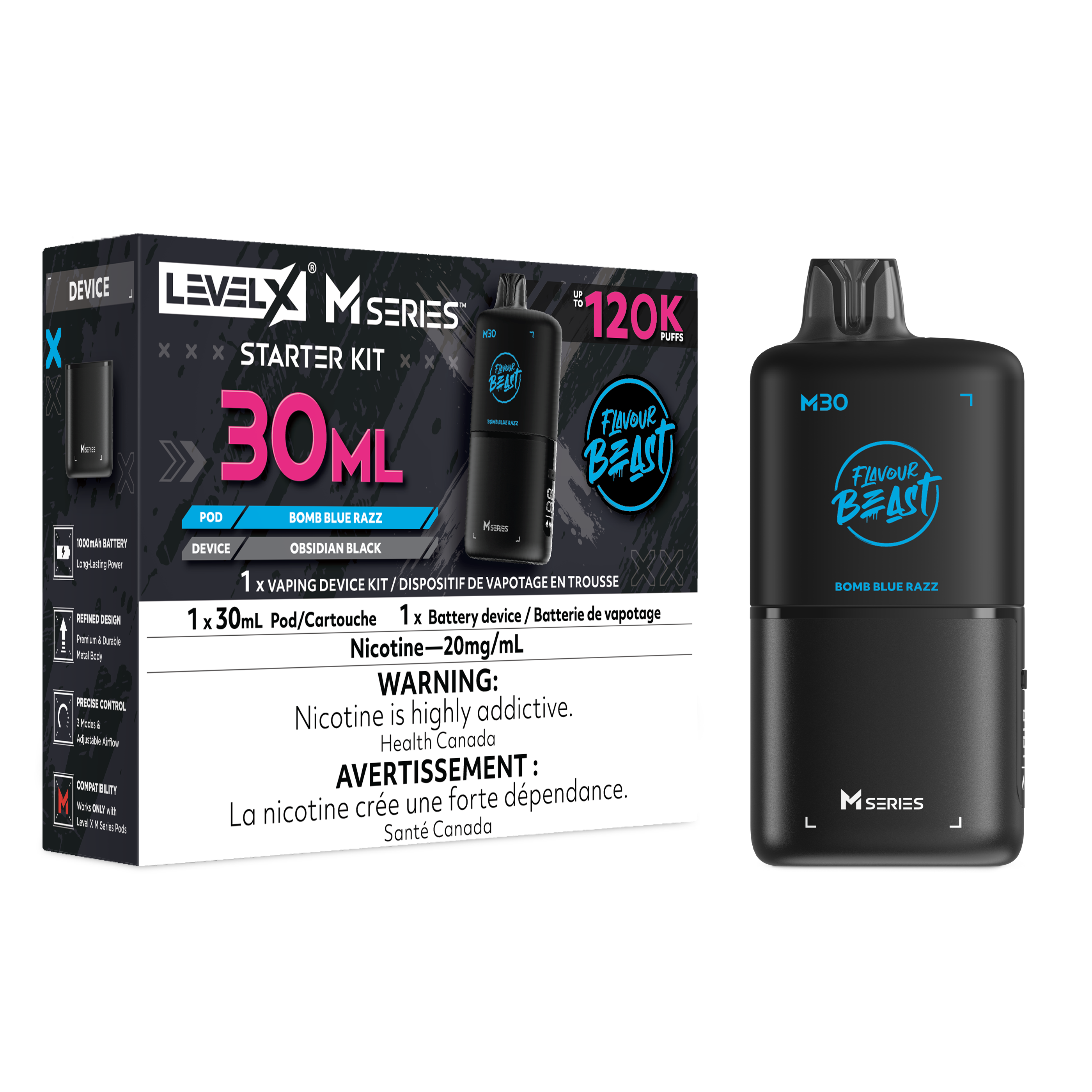 Level X M Series Starter Kit 30ml - Bomb Blue Razz