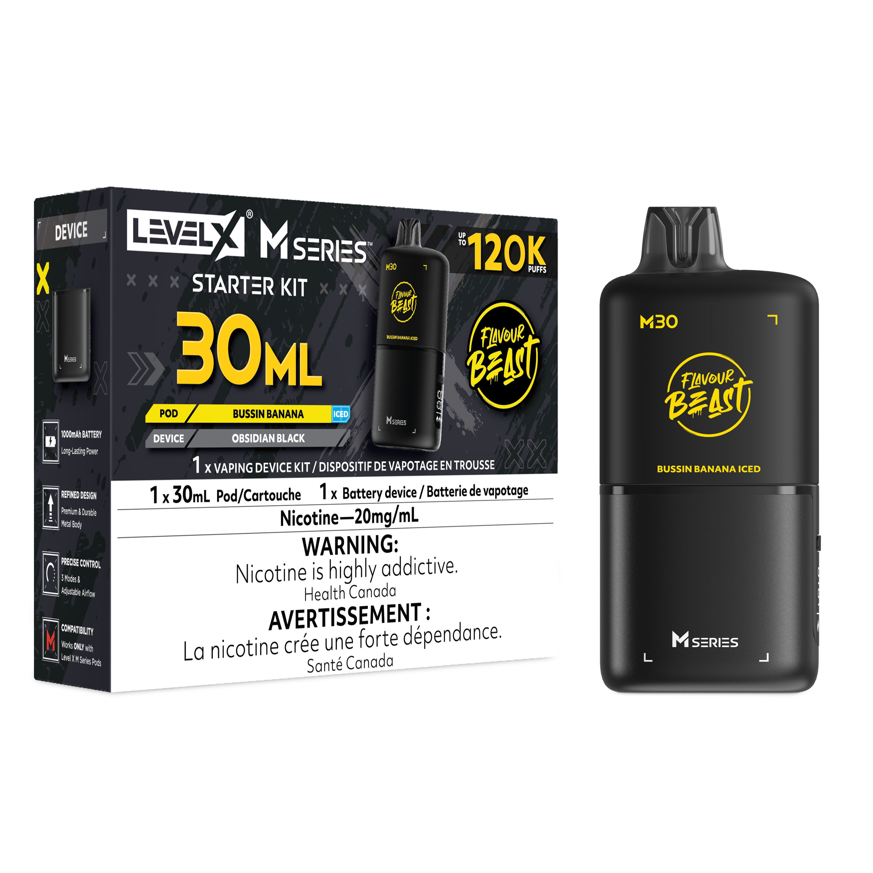 Level X M Series Starter Kit 30ml - Bussin Banana Iced
