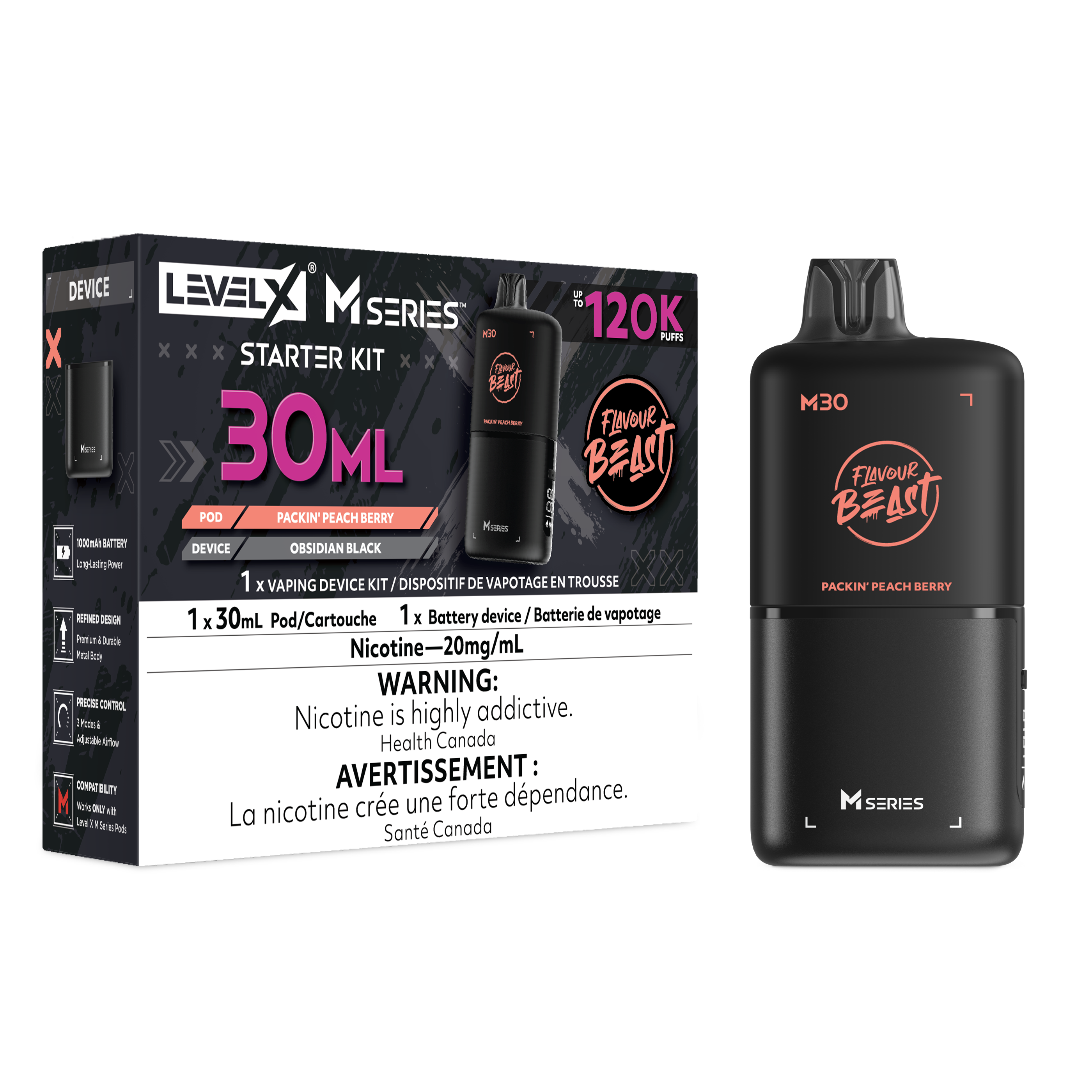 Level X M Series Starter Kit 30ml - Packin Peach Berry