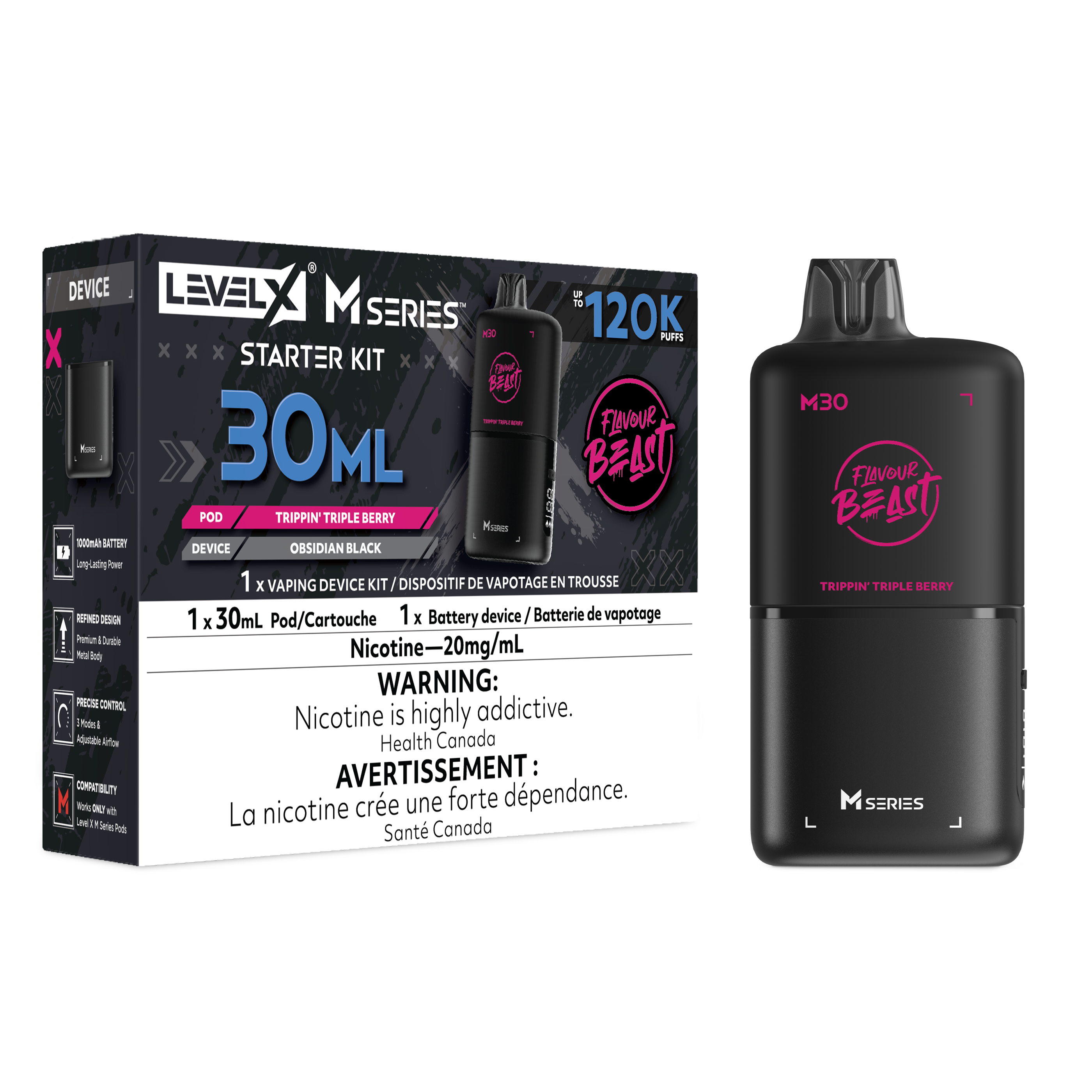 Level X M Series Starter Kit 30ml - Trippin Triple Berry
