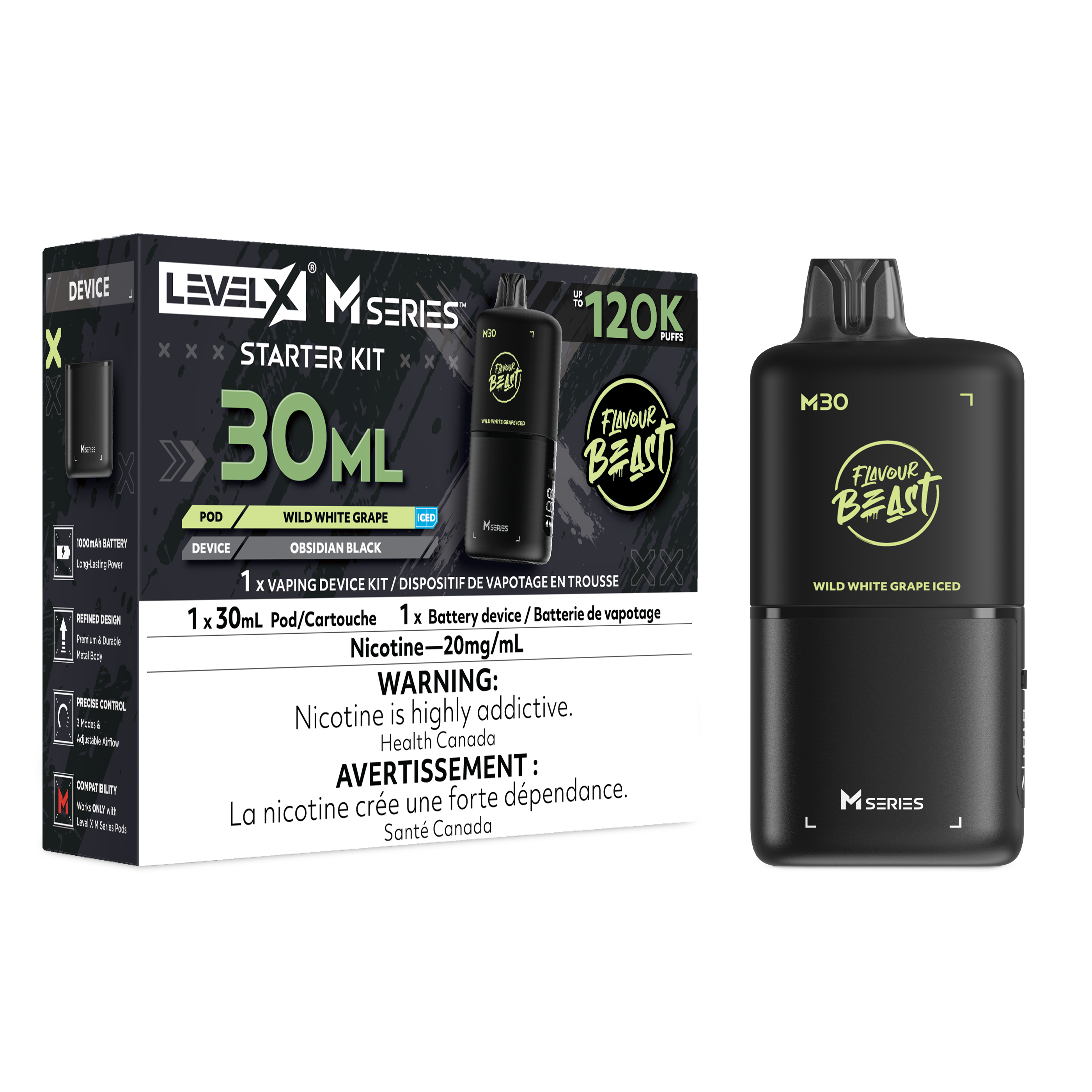 Level X M Series Starter Kit 30ml - Wild White Grape Iced