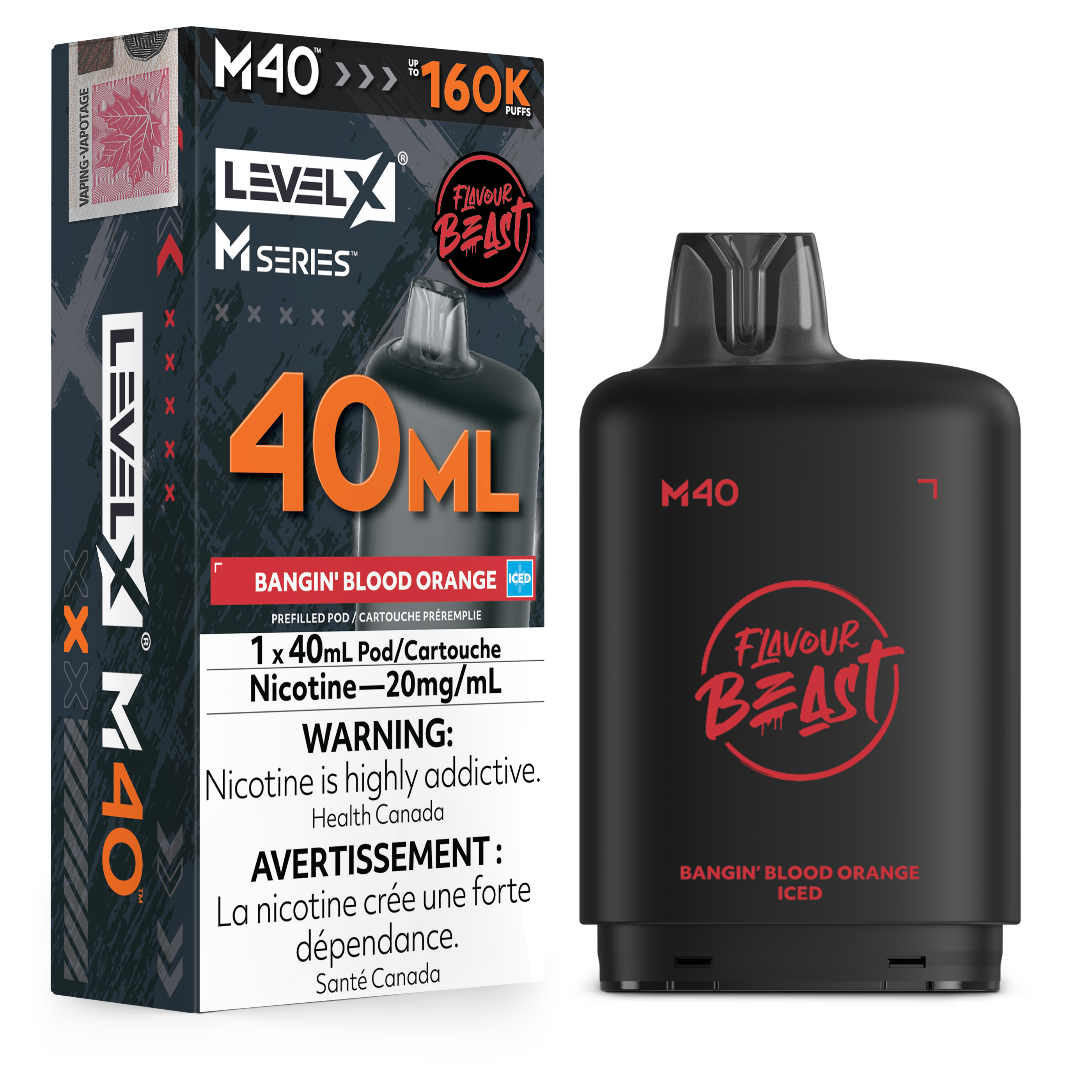 Level X M Series Pod 40ml - Bangin Blood Orange Iced