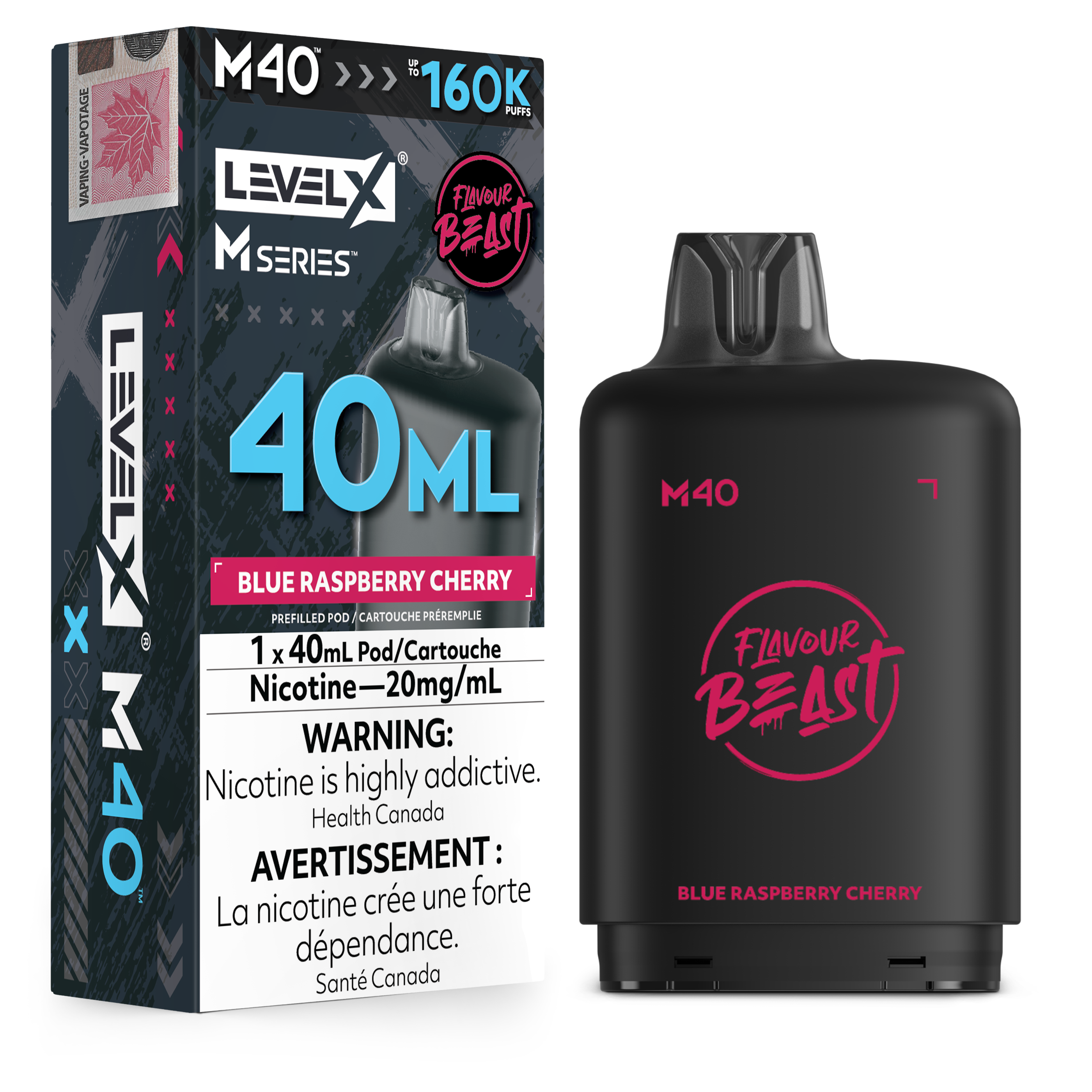 Level X M Series Pod 40ml - Blue Raspberry Cherry