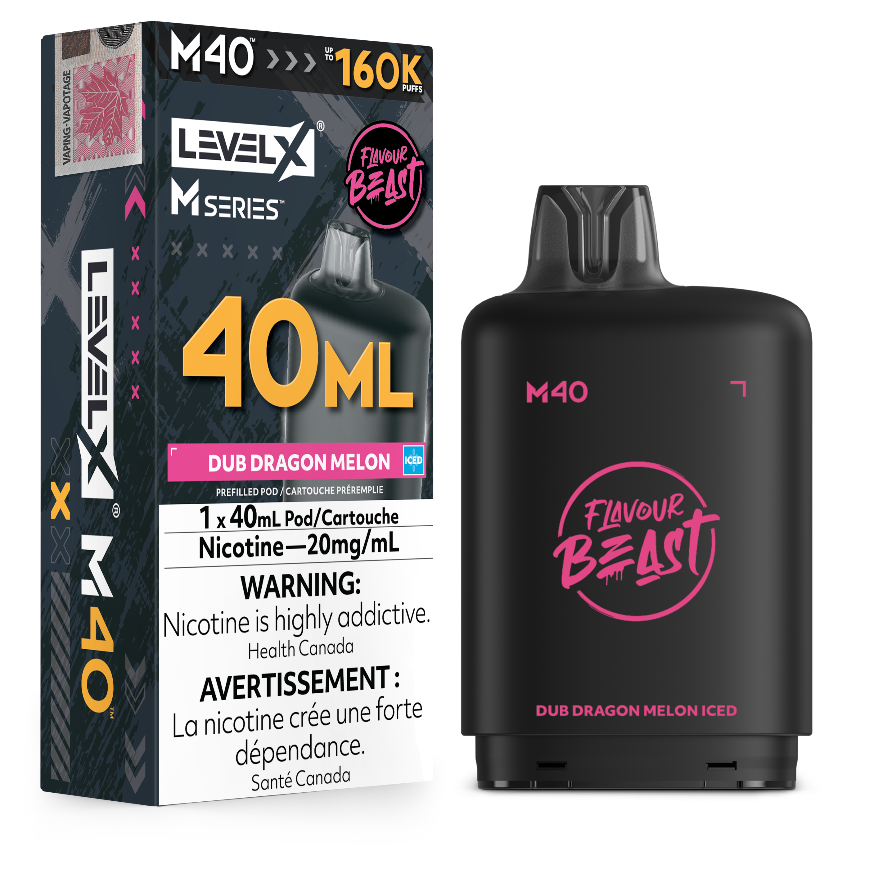 Level X M Series Pod 40ml - Dub Dragon Melon Iced