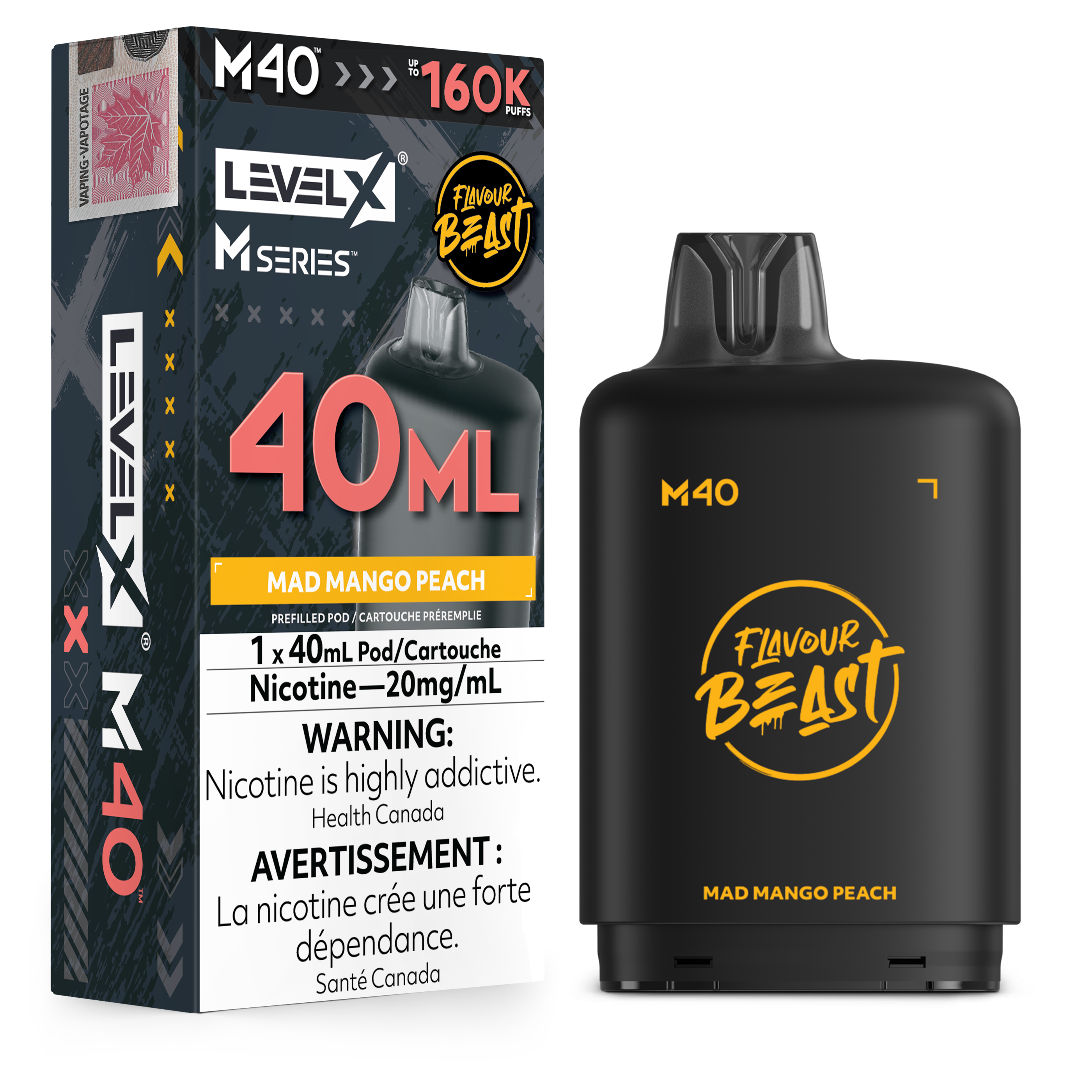Level X M Series Pod 40ml - Mad Mango Peach