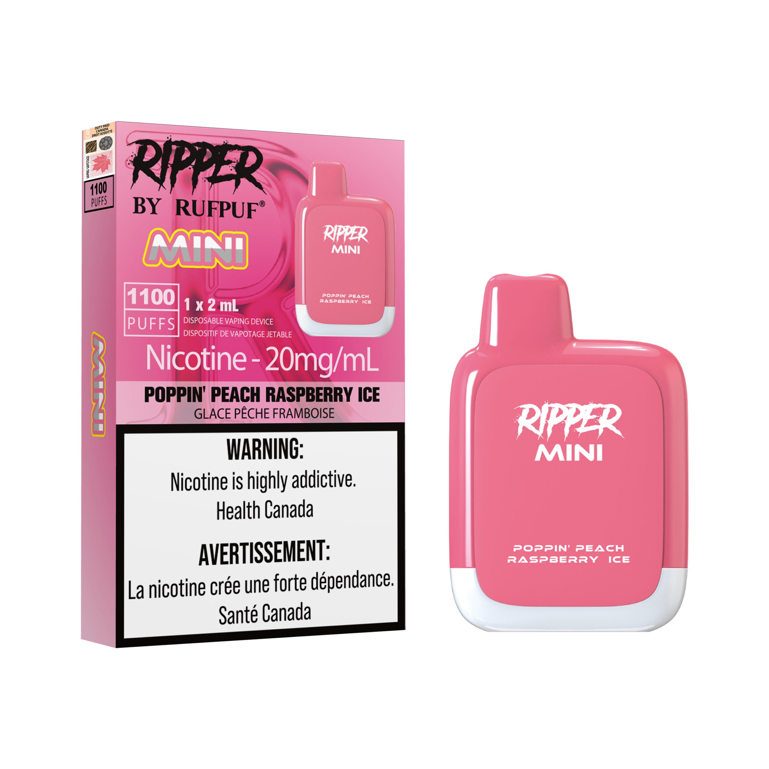 Ripper Mini 1100 - Poppin Peach Raspberry Ice