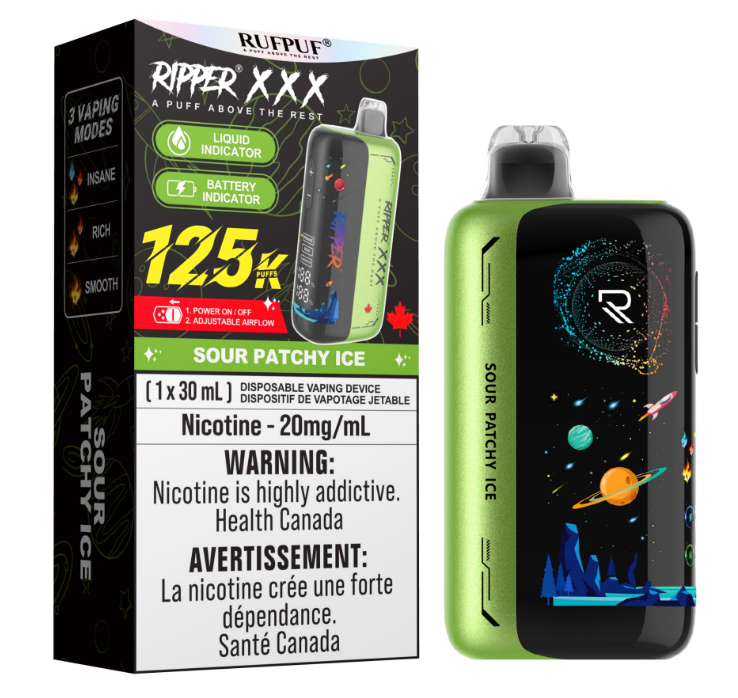 Ripper XXX 125k - Sour Catchy Ice – One Vape Ripper XXX 125k - Sour Catchy Ice – One Vape