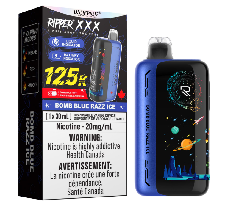 Ripper XXX 125k - Bomb Blue Razz Ice One Vape Ripper XXX 125k - Bomb Blue Razz Ice One Vape