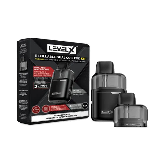Level X Boost G2 Refillable Pod Kit - Midnight Black Base + 2 x 5.5ml refillable pods